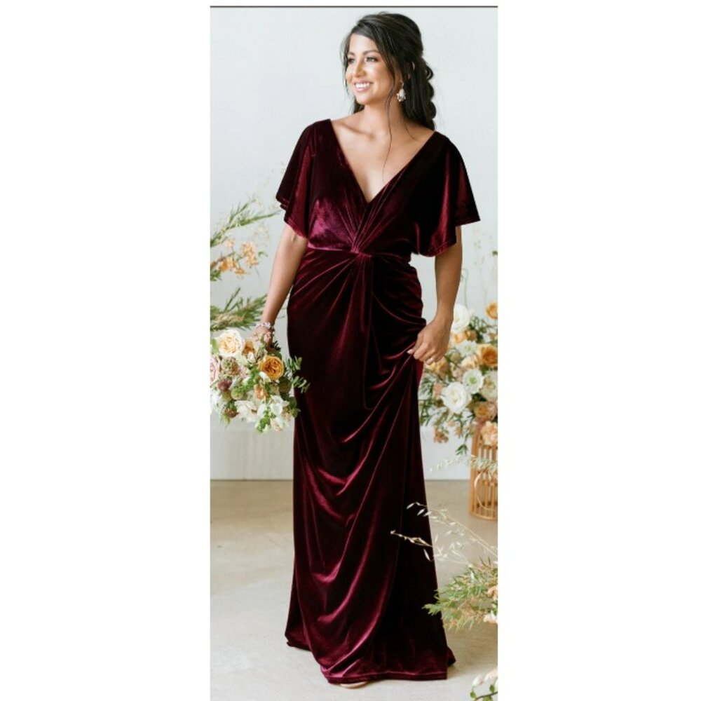 Revelry Burgundy Gwen Maxi Dress Sz 14